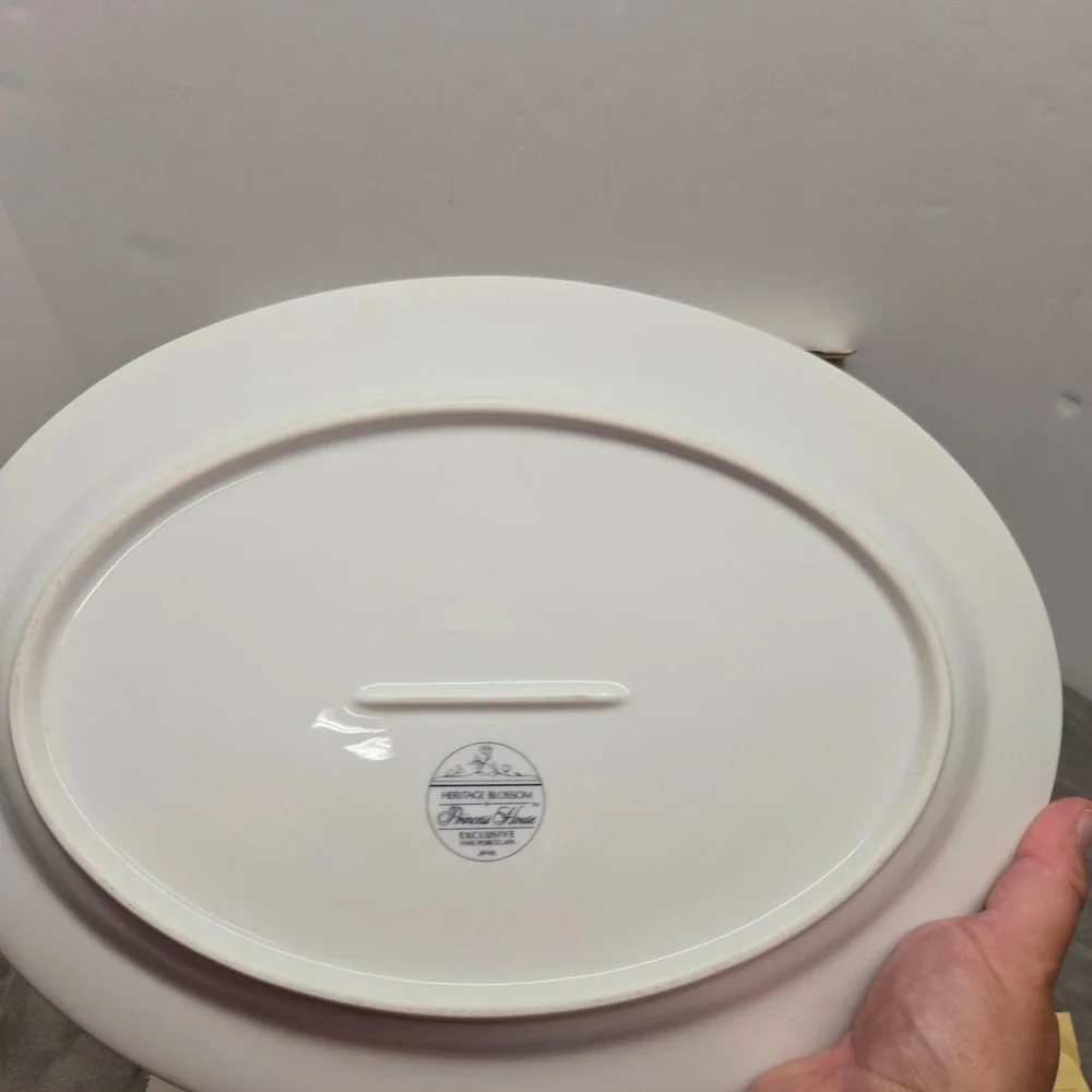 Princess House Heritage Blossom Oval Serving Platter Fine Porcelain Japan 661